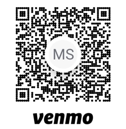 Mike’s supplied Venmo support QR code, with MS initials